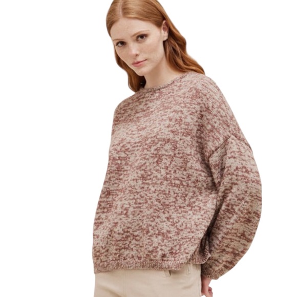 206:  GRADE & GATHER NWT SWEATER BRICK - Picture 2 of 2